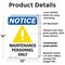 Signmission Maintenance Personnel Only, 10 in W x Rectangle, Plastic OS-2PACK-NS-P-1014-V-14107 - alternate 4